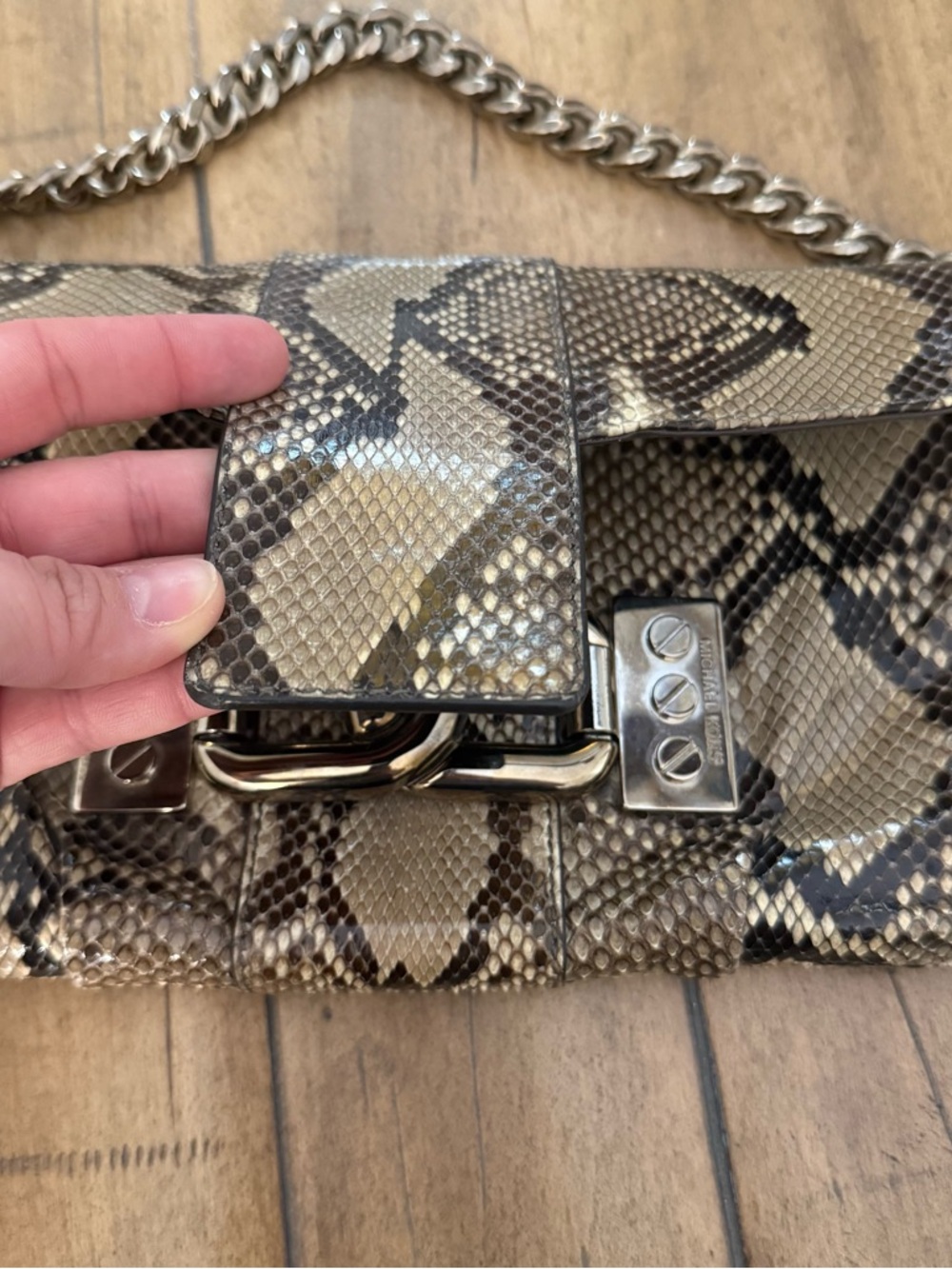 Michael Kors Snakeskin Shoulder Bag - Picture 9 of 13